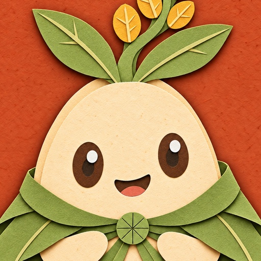 Rumi's smiling plant character